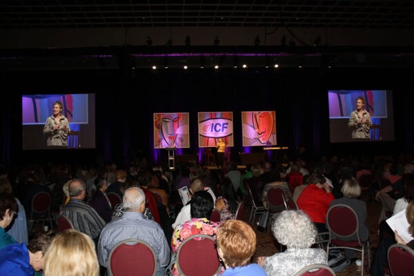 2009 ICF Global Board Chair Karen Tweedie welcomes attendees to the 2009 ICF Global Conference.