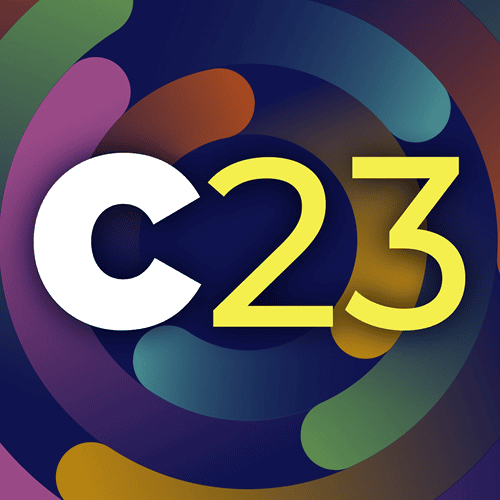 Icon for the ICF Converge 2023, an international conference aimed at shaping the future of coaching through collaboration and innovation.